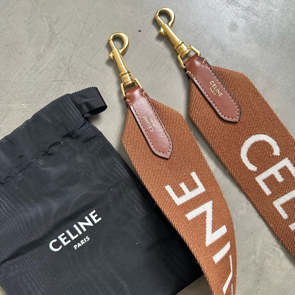 Celine Long strap in wool with Celine jacquard with gold finishing - Picture 2 of 5
